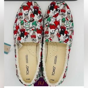 Toms Belmont Glacier Grey Holiday Sweater Dogs